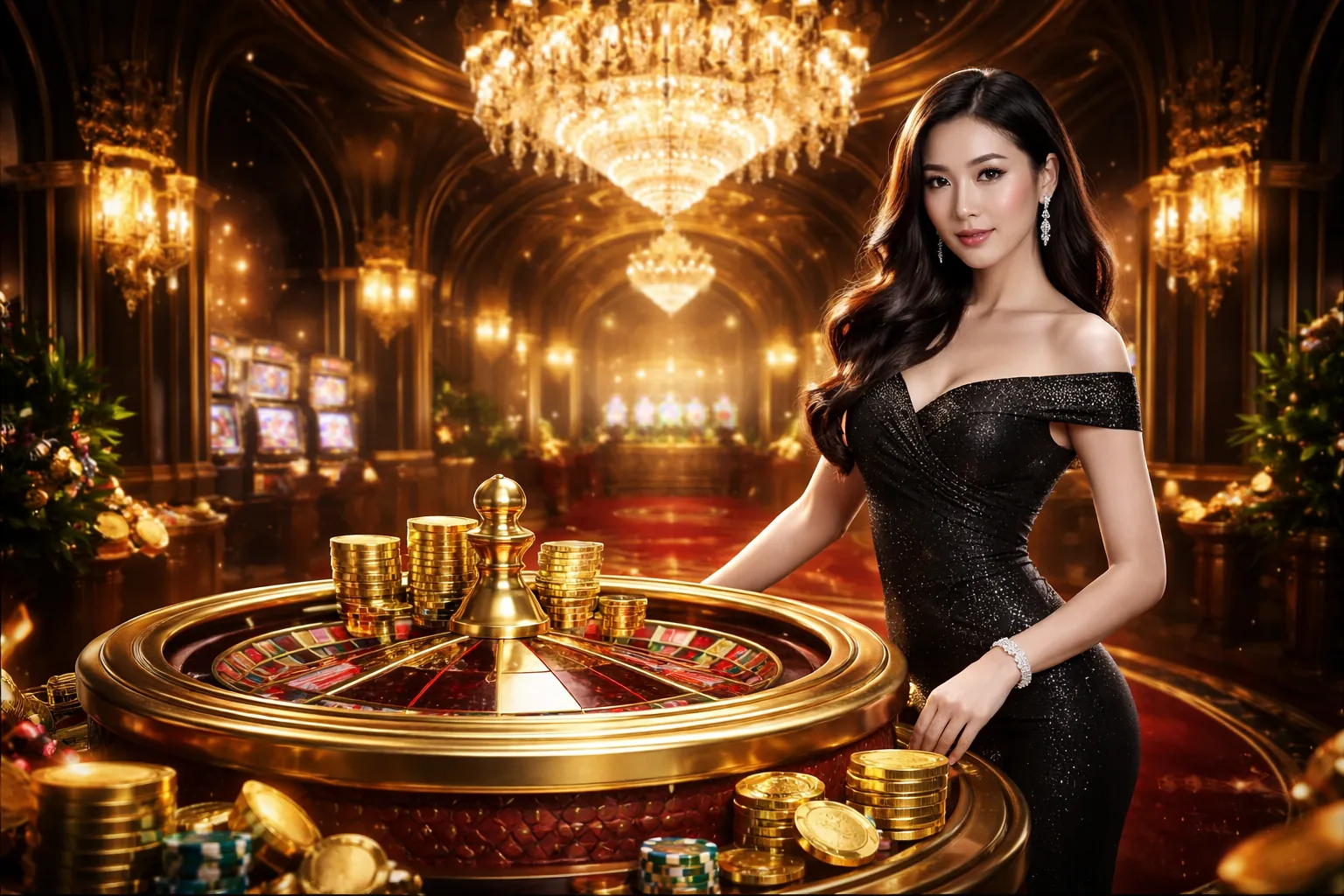 Hình ảnh các tính năng bonus như vòng quay miễn phí, biểu tượng Wild trong game Nổ Hũ